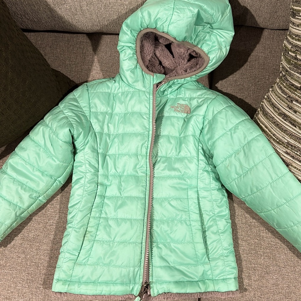 Mint/Green The NorthFace zip up Puffy